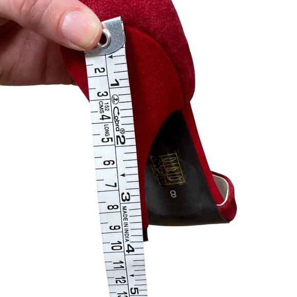 Jeffrey Campbell D'orsay High Heels Pumps Size 8 Red Suede Event Valentines Day - Picture 7 of 11